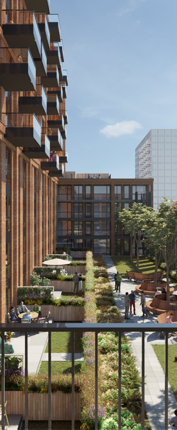 Hoofddorp project SEM aanzicht vanaf boven op de daktuin