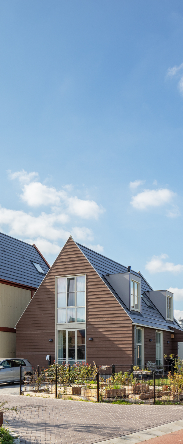 Foto nieuwbouw project Zaanse Oever met verschillende woningen