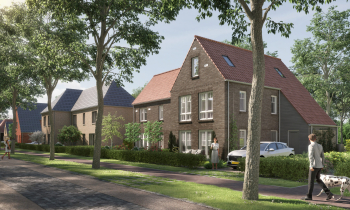 Inkijkje in de straat Het Lint van het nieuwbouwproject in de Voorlei Leidschendam