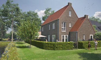 Hoek aanzicht van woning in Het Lint