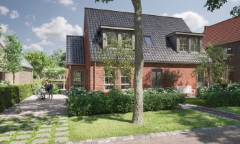 Vooraanzicht oprit van een woning in Het Lint