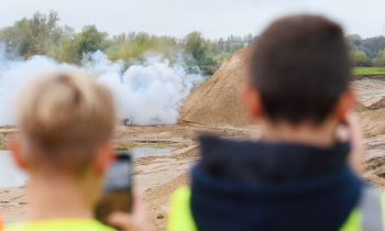De rook die vrijkomt na de 'ontploffing"