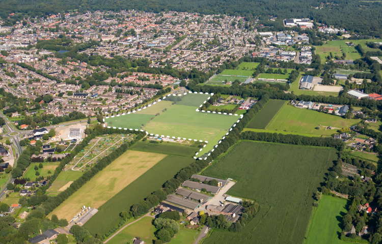 Vogelvluchtimpressie ontwikkellocatie Halvinkhuizen