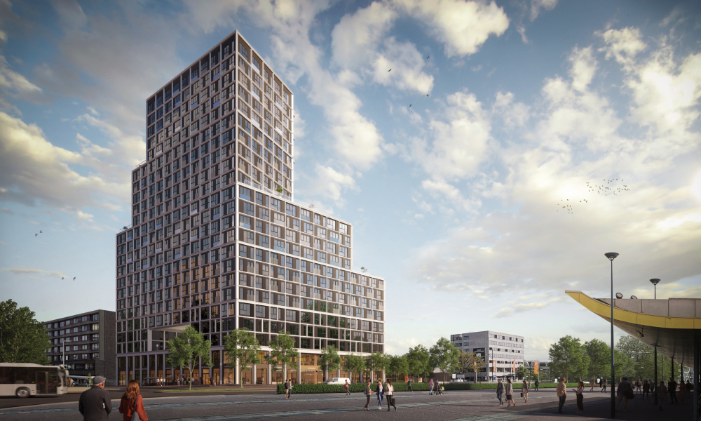 Aanzicht vanaf de andere kant van het nieuwbouw project, hier is het totale project vanaf de openbare weg te ziene 