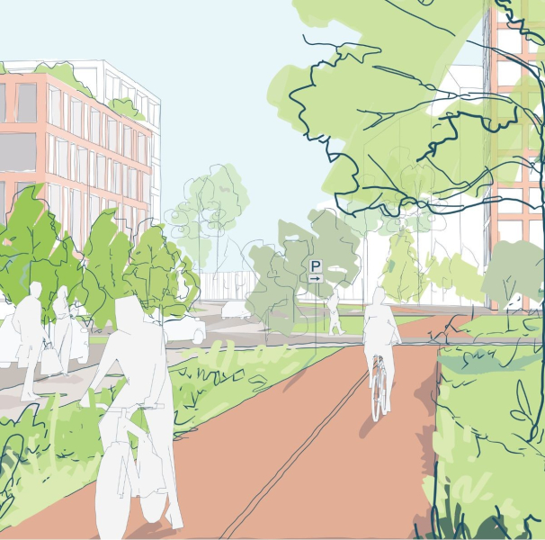 Zwolle Roelenkwartier foto gebiedsvisie fietspad