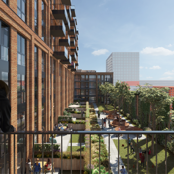 Hoofddorp project SEM aanzicht vanaf boven op de daktuin