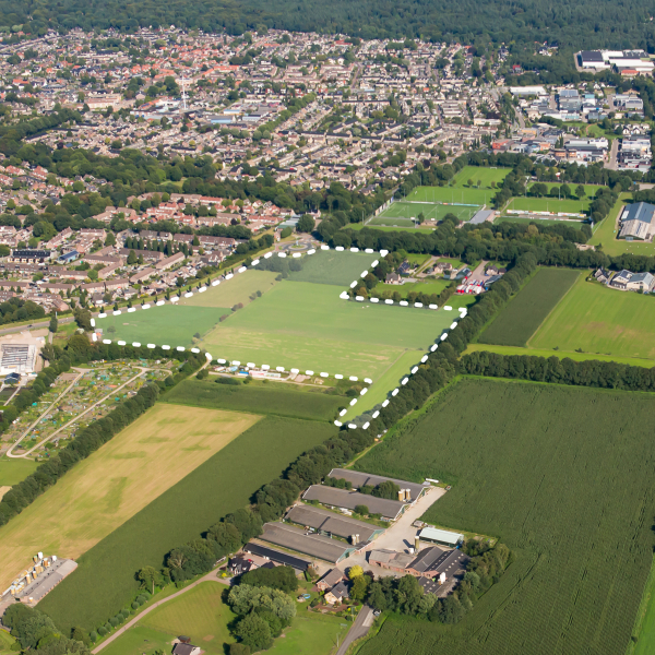 Vogelvluchtimpressie ontwikkellocatie Halvinkhuizen